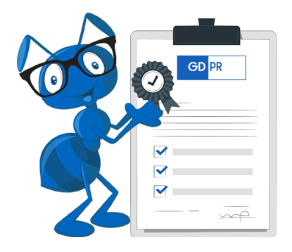 Zarpra GDPR Compliance Ant - Representing precision and teamwork in achieving GDPR compliance.