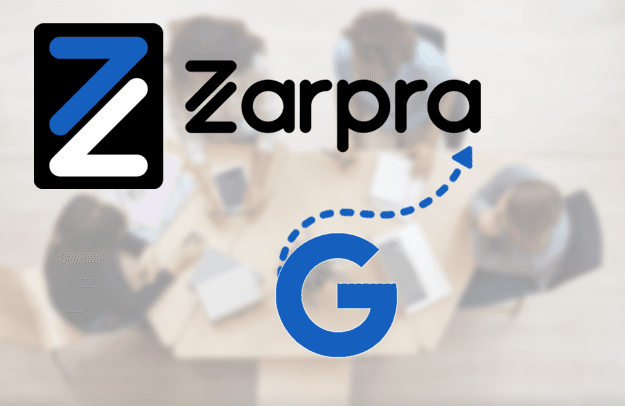 Zarpra Google Blog Banner with a modern design representing Google Workspace and cloud solutions.